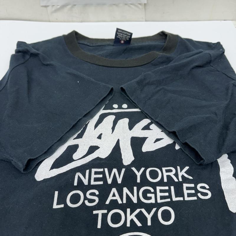 ステューシー STUSSY Tシャツ 半袖 90s USA製 紺タグ World Tour Tee ワールドツアー プリント Tシャツ M 黒 / ブラック / black メンズ USED 古着 中古 50165634