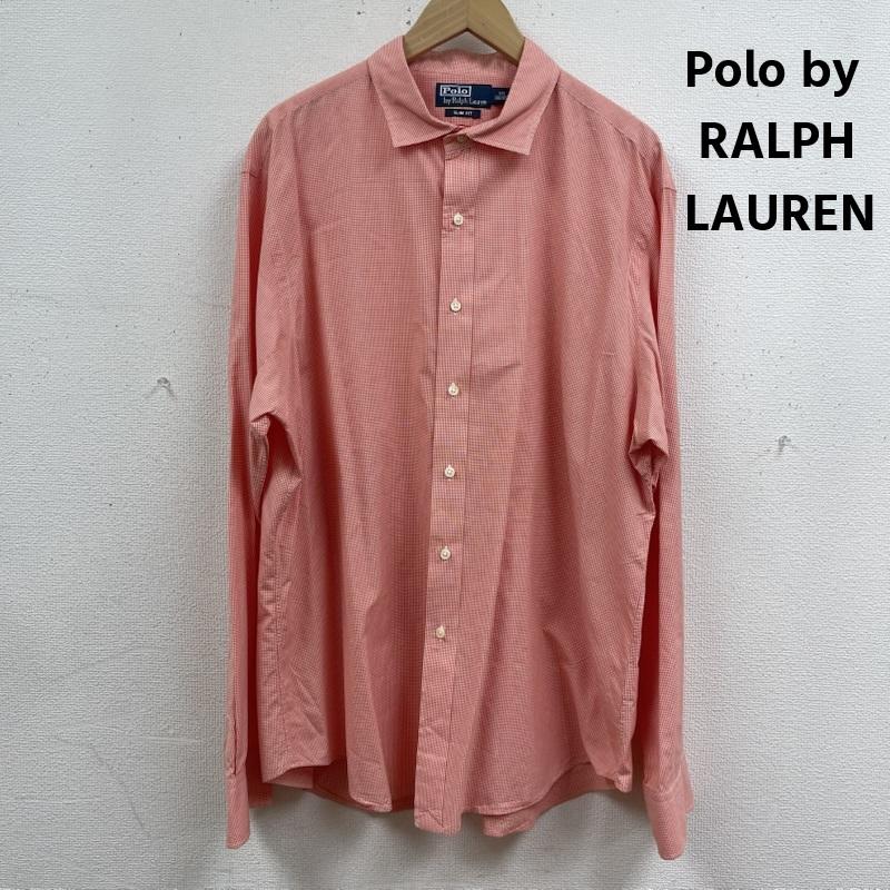 ポロバイラルフローレン Polo by RALPH LAUREN シャツ、ブラウス 長袖 SLIM FIT ギンガムチェック柄 ドレス カジュアル シャツ XXL 桃 / ピンク / pink メンズ USED 古着 中古 50165635