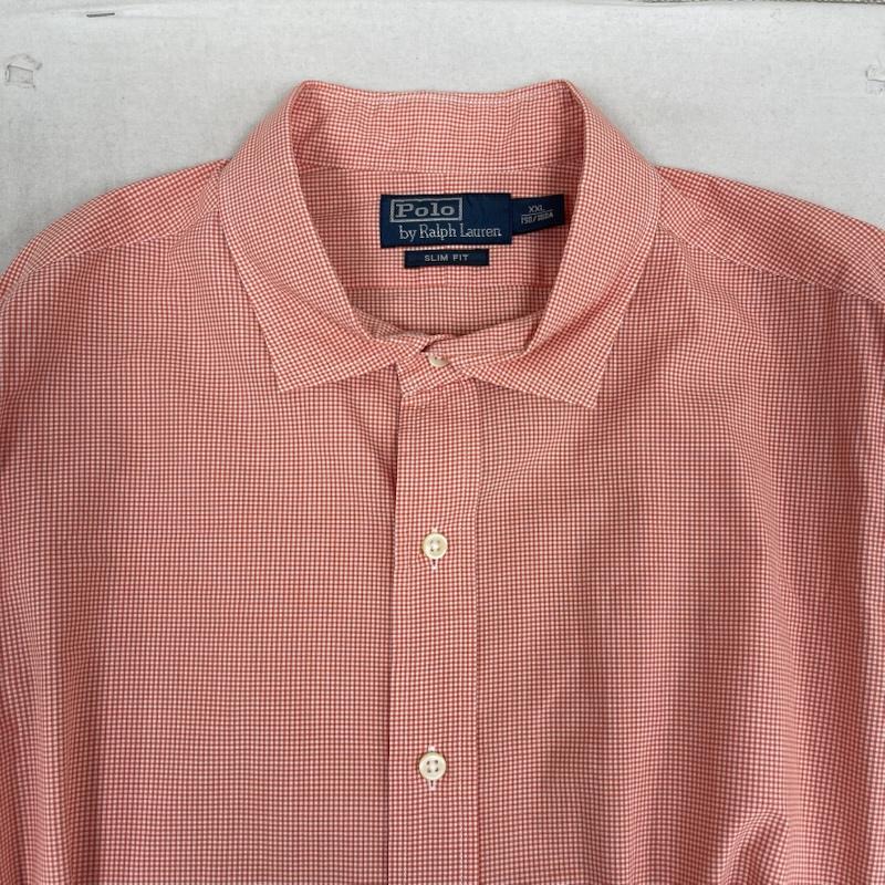 ポロバイラルフローレン Polo by RALPH LAUREN シャツ、ブラウス 長袖 SLIM FIT ギンガムチェック柄 ドレス カジュアル シャツ XXL 桃 / ピンク / pink メンズ USED 古着 中古 50165635