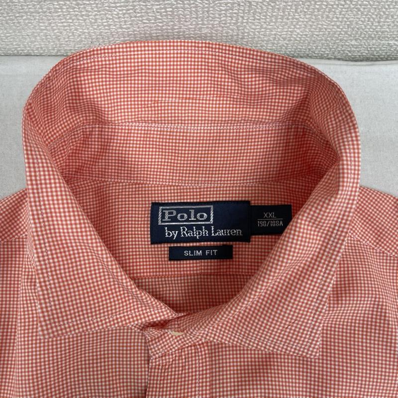 ポロバイラルフローレン Polo by RALPH LAUREN シャツ、ブラウス 長袖 SLIM FIT ギンガムチェック柄 ドレス カジュアル シャツ XXL 桃 / ピンク / pink メンズ USED 古着 中古 50165635