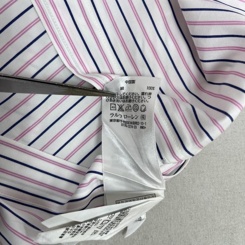 ローレンラルフローレン LAUREN RALPH LAUREN シャツ、ブラウス 長袖 ポニー刺繍 ストライプ柄 長袖 オックスフォード シャツ XXL 桃 / ピンク / pink メンズ USED 古着 中古 50165637