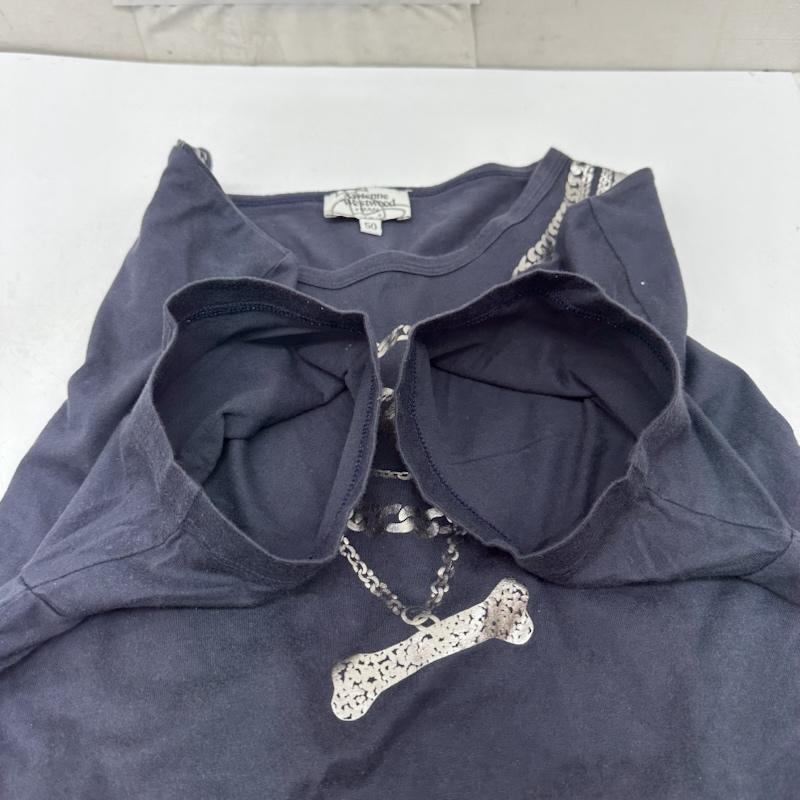 ヴィヴィアンウエストウッドマン Vivienne Westwood MAN Tシャツ 半袖 ネックレス プリント Tシャツ VW-24-77068 50 紺 / ネイビー / navy メンズ USED 古着 中古 50165640