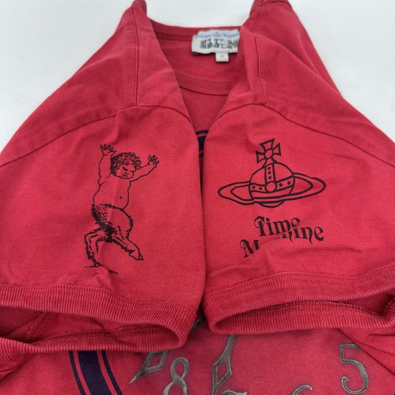 ヴィヴィアンウエストウッドマン Vivienne Westwood MAN Tシャツ 半袖 逆時計回り 文字盤 タイムマシン プリント Tシャツ 4647-8608 S 赤 / レッド / red メンズ USED 古着 中古 50165642