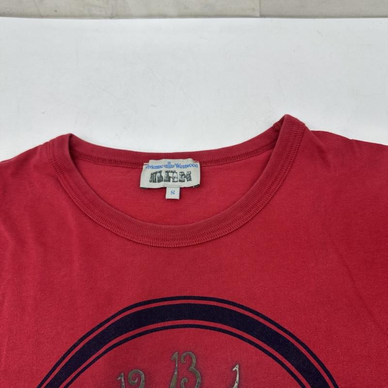 ヴィヴィアンウエストウッドマン Vivienne Westwood MAN Tシャツ 半袖 逆時計回り 文字盤 タイムマシン プリント Tシャツ 4647-8608 S 赤 / レッド / red メンズ USED 古着 中古 50165642