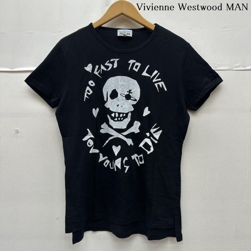 ヴィヴィアンウエストウッドマン Vivienne Westwood MAN Tシャツ 半袖 TOO FAST TO LIVE TOO YOUNG TO DIE スカル プリント Tシャツ 4445-8601 46 黒 / ブラック / black メンズ USED 古着 中古 50165643