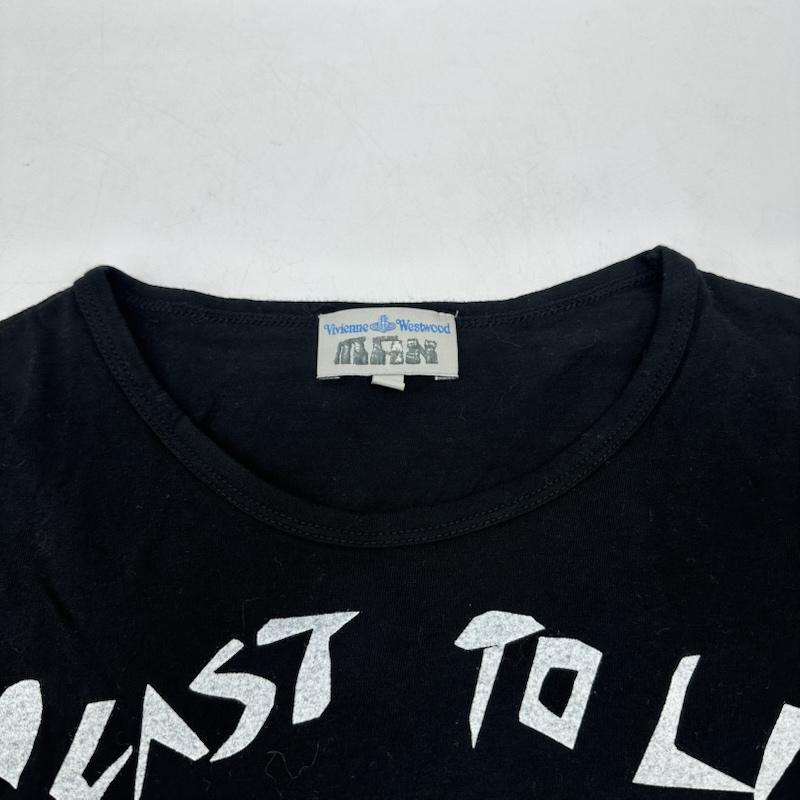 ヴィヴィアンウエストウッドマン Vivienne Westwood MAN Tシャツ 半袖 TOO FAST TO LIVE TOO YOUNG TO DIE スカル プリント Tシャツ 4445-8601 46 黒 / ブラック / black メンズ USED 古着 中古 50165643