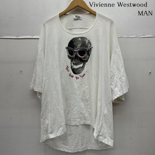 ヴィヴィアンウエストウッドマン Vivienne Westwood MAN Tシャツ 半袖 Sunglasses Skull Big Tee スカル プリント オーバーサイズ Tシャツ VW-J2-77106 FREE 白 / ホワイト / white メンズ USED 古着 中古 50165645