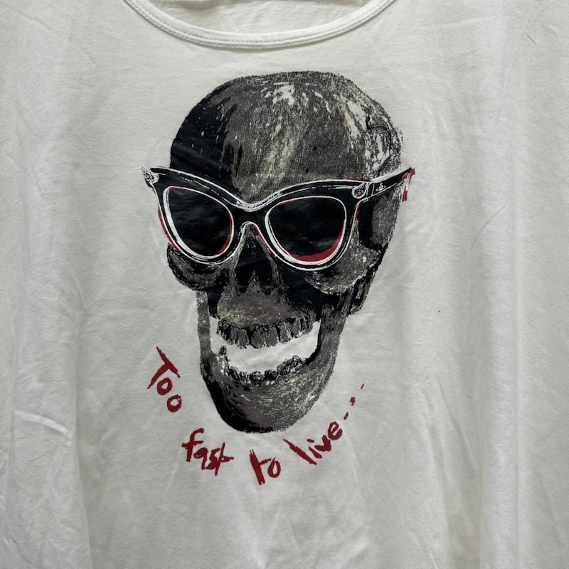ヴィヴィアンウエストウッドマン Vivienne Westwood MAN Tシャツ 半袖 Sunglasses Skull Big Tee スカル プリント オーバーサイズ Tシャツ VW-J2-77106 FREE 白 / ホワイト / white メンズ USED 古着 中古 50165645
