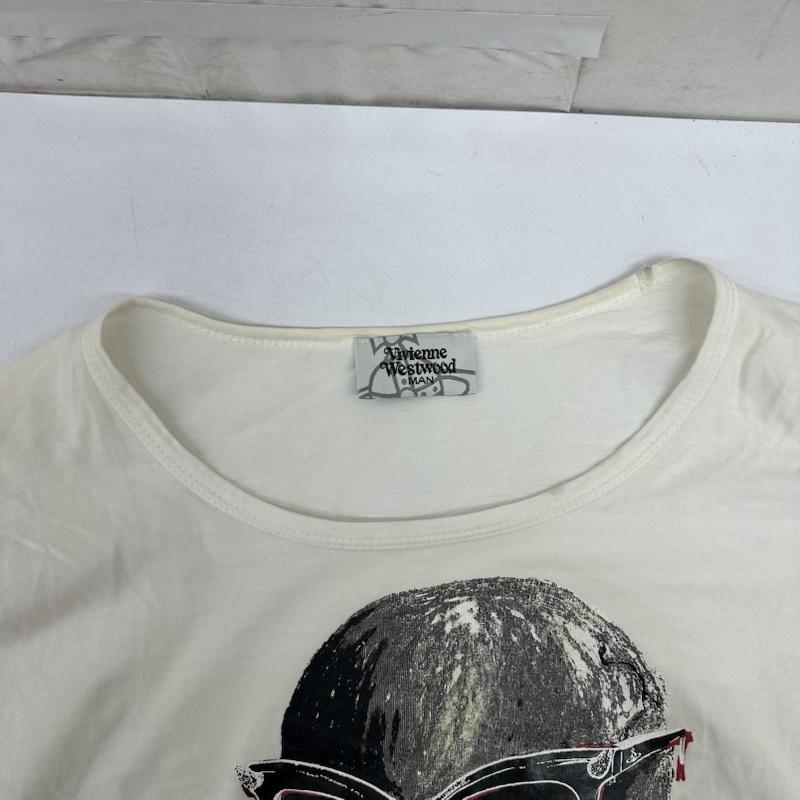 ヴィヴィアンウエストウッドマン Vivienne Westwood MAN Tシャツ 半袖 Sunglasses Skull Big Tee スカル プリント オーバーサイズ Tシャツ VW-J2-77106 FREE 白 / ホワイト / white メンズ USED 古着 中古 50165645