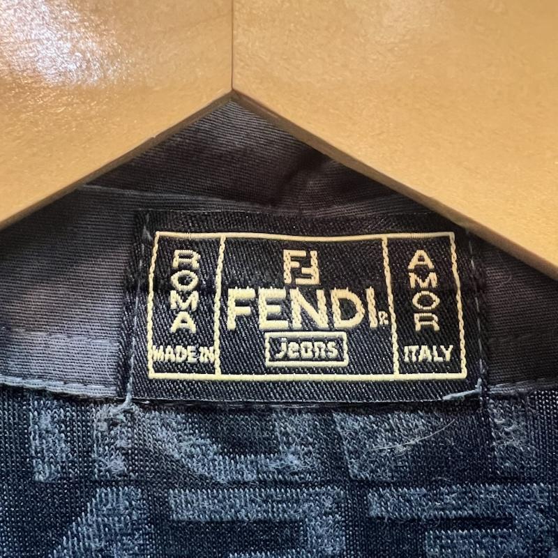 フェンディ FENDI ポロシャツ 長袖 総ロゴ シアー ポロシャツ ヴィンテージ 灰 / グレー / gray レディース USED 古着 中古 50165652