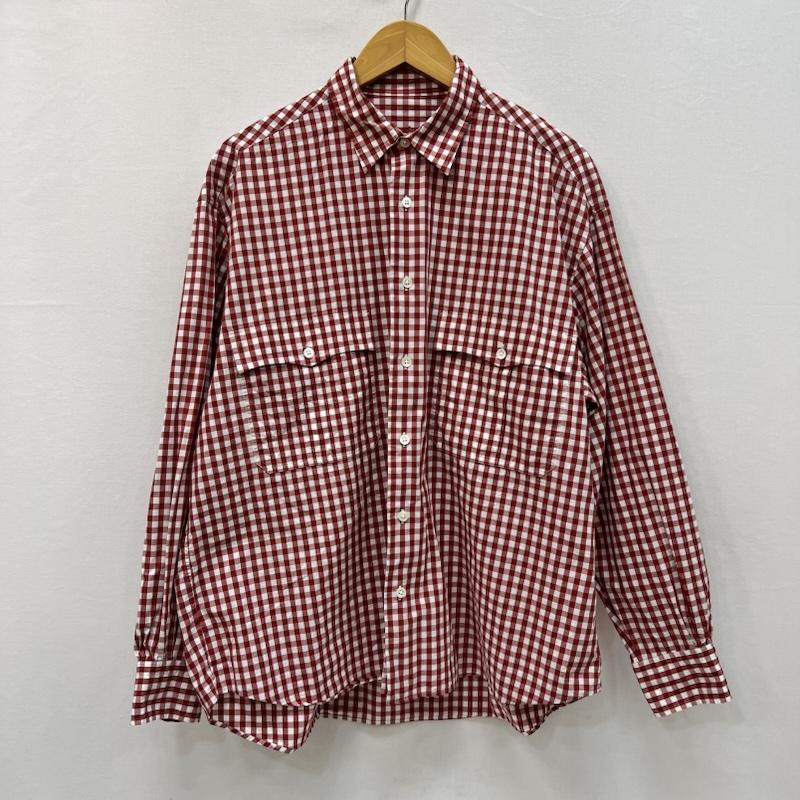 ポータークラシック Porter Classic シャツ、ブラウス 長袖 ROLL UP ロールアップ ギンガムチェックシャツ M 赤 / レッド / red メンズ USED 古着 中古 50165655