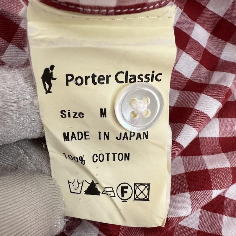 ポータークラシック Porter Classic シャツ、ブラウス 長袖 ROLL UP ロールアップ ギンガムチェックシャツ M 赤 / レッド / red メンズ USED 古着 中古 50165655