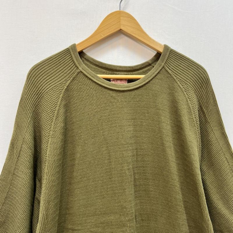 フラットヘッド FLATHEAD Tシャツ 半袖 サーマル ラグランTシャツ FN-THW-001 L カーキオリーブ / カーキオリーブ / メンズ USED 古着 中古 50165660
