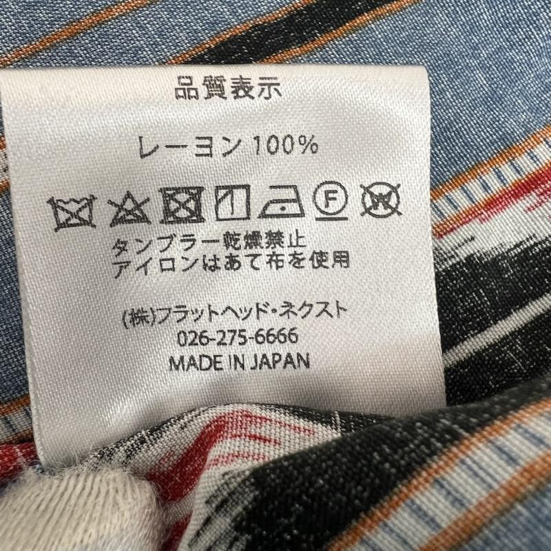 フラットヘッド FLATHEAD シャツ、ブラウス 半袖 FN-SHO-005S ネイティブボーダー レーヨンシャツ アロハ 42 青 / ブルー / blue メンズ USED 古着 中古 50165664