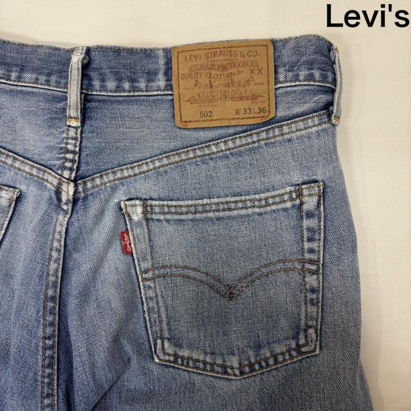 リーバイス Levi s パンツ デニム、ジーンズ 502 赤耳 セルビッチ デニム ビックE テーパードシルエット ボタン裏J22 33インチ 無地 青 / ブルー / blue X 水色 / ライトブルー / メンズ USED 古着 中古 50165665