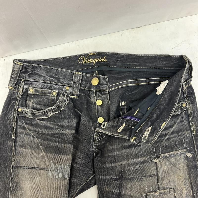 ヴァンキッシュ VANQUISH パンツ デニム、ジーンズ ダメージ加工 デニムパンツ y2k 平成 archive 44 黒 / ブラック / black メンズ USED 古着 中古 50165673
