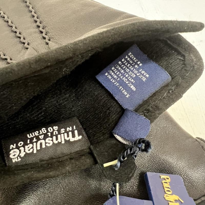 ラルフローレン RALPHLAUREN ファッション小物 手袋 レザーグローブ 手袋 本革 Mサイズ - 黒 / ブラック / black メンズ USED 古着 中古 50165678