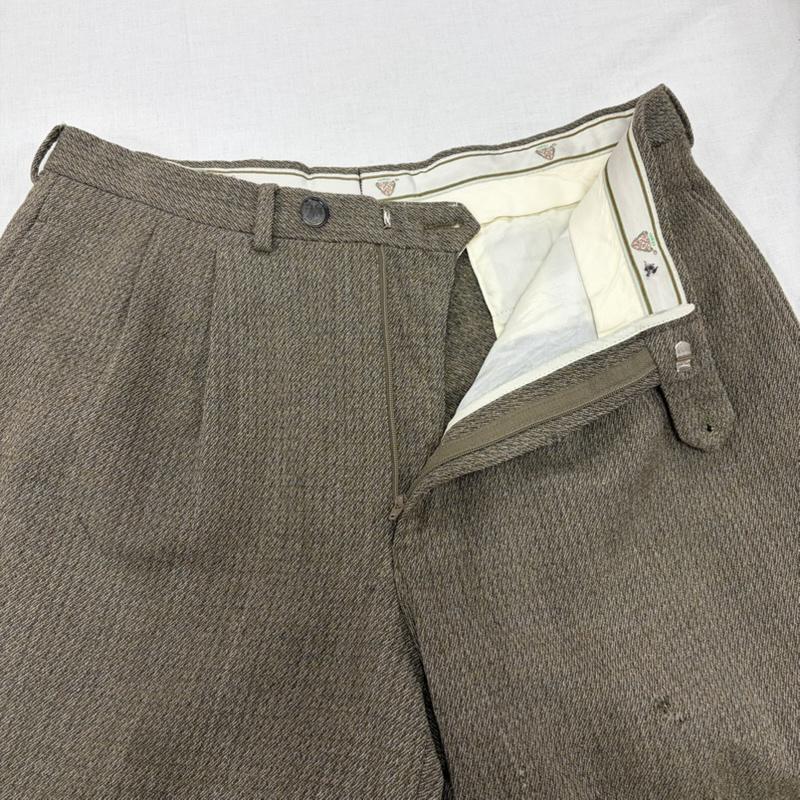 グッチ GUCCI パンツ スラックス 80s タック ストレート ウール パンツ イタリア製 ヴィンテージ OLD オールド 48 無地 メンズ USED 古着 中古 50165682