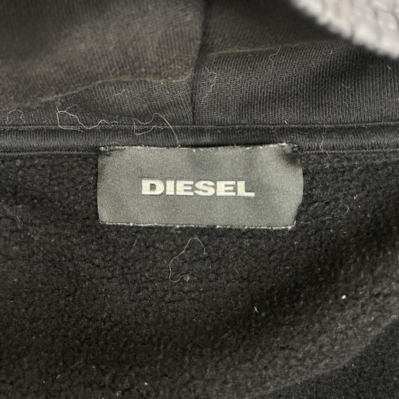 ディーゼル DIESEL ジャケット、上着 ジャンパー、ブルゾン 異素材切替 モノグラムロゴ キルティング フード ジップアップ ジャケット S 黒 / ブラック / black メンズ USED 古着 中古 50165683