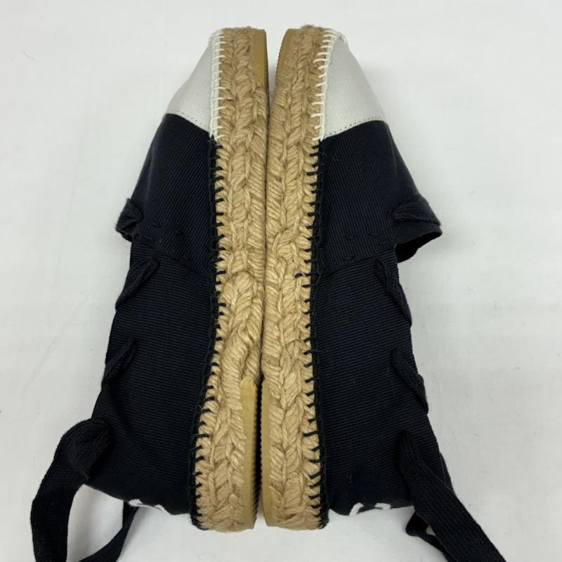 シャネル CHANEL スリッポン スリッポン ヒール ココマーク 刺繍 アンクルリボン エスパドリーユ スリッポン サンダル フランス製 39 25.0cm レディース USED 古着 中古 50165686