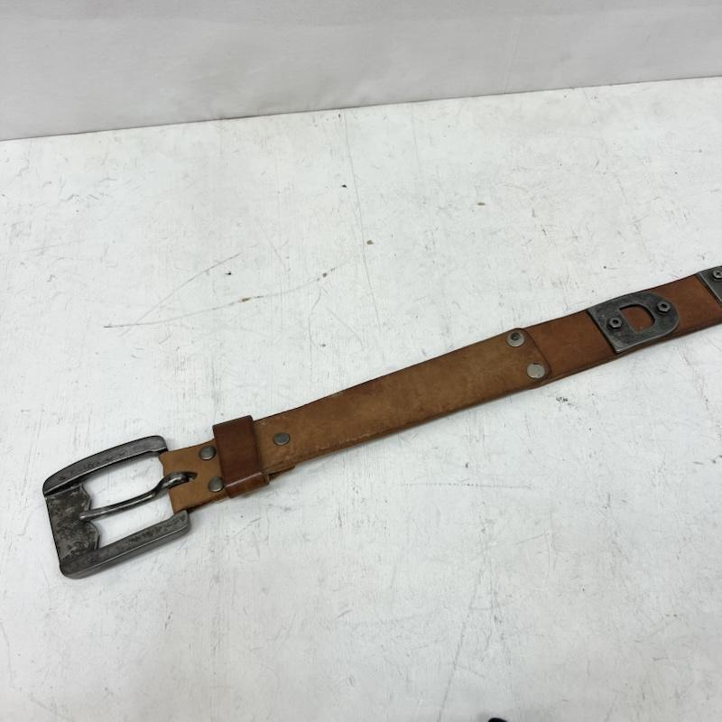ディーゼル DIESEL ベルト・バックル ベルト メタルロゴ レザーベルト y2k 00s サイズ95 - 茶 / ブラウン / brown メンズ USED 古着 中古 50165687