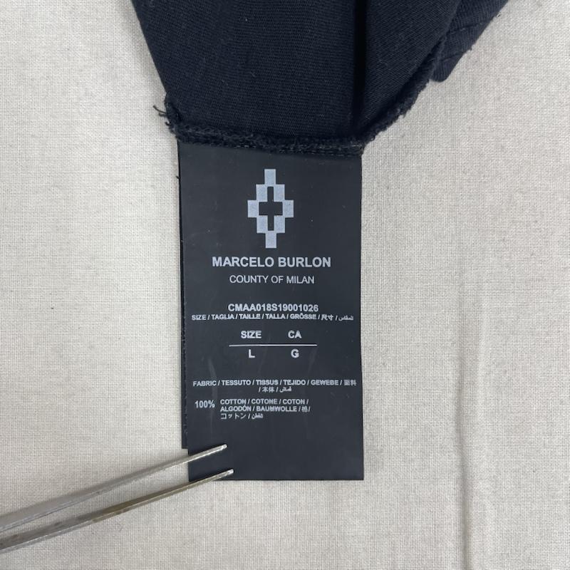 マルセロ・バーロン MARCELO BURLON Tシャツ 半袖 ウィング 翼 グラフィック プリント デザイン Tシャツ カットソー L 黒 / ブラック / black メンズ USED 古着 中古 50165688