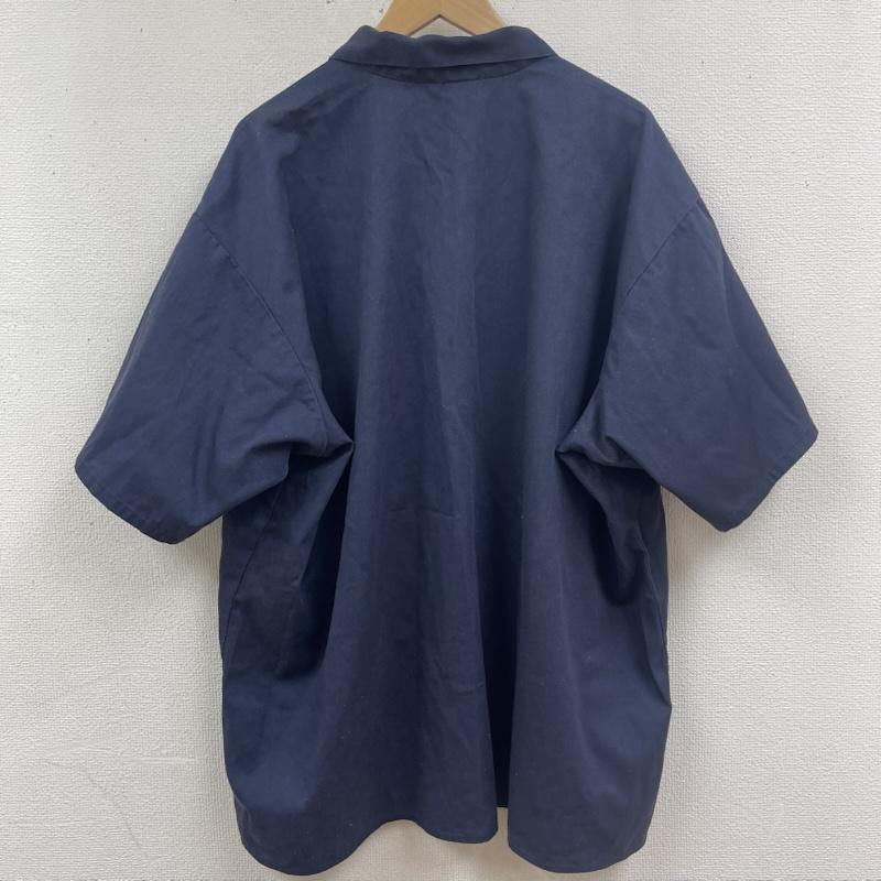ベンデイビス BEN DAVIS シャツ、ブラウス 半袖 USA製 パッチ刺繍 XXXLsize ハーフジップ 半袖 ワークシャツ 紺 / ネイビー / navy メンズ USED 古着 中古 50165692