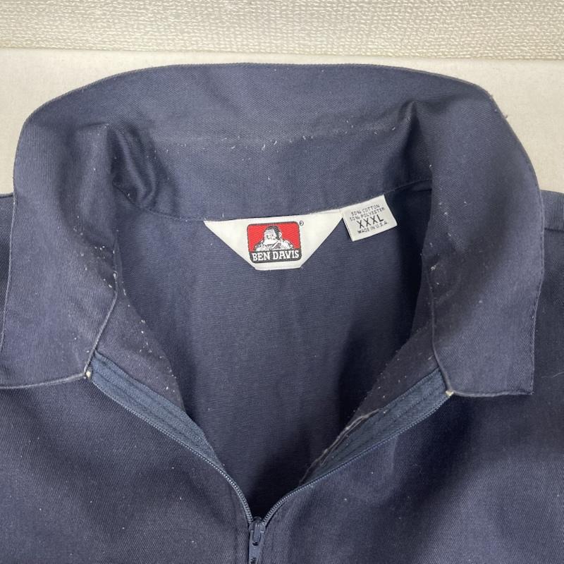 ベンデイビス BEN DAVIS シャツ、ブラウス 半袖 USA製 パッチ刺繍 XXXLsize ハーフジップ 半袖 ワークシャツ 紺 / ネイビー / navy メンズ USED 古着 中古 50165692