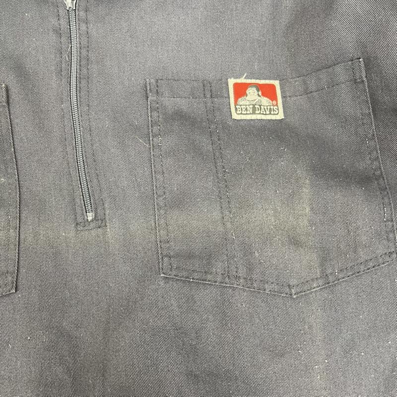 ベンデイビス BEN DAVIS シャツ、ブラウス 半袖 USA製 パッチ刺繍 XXXLsize ハーフジップ 半袖 ワークシャツ 紺 / ネイビー / navy メンズ USED 古着 中古 50165692