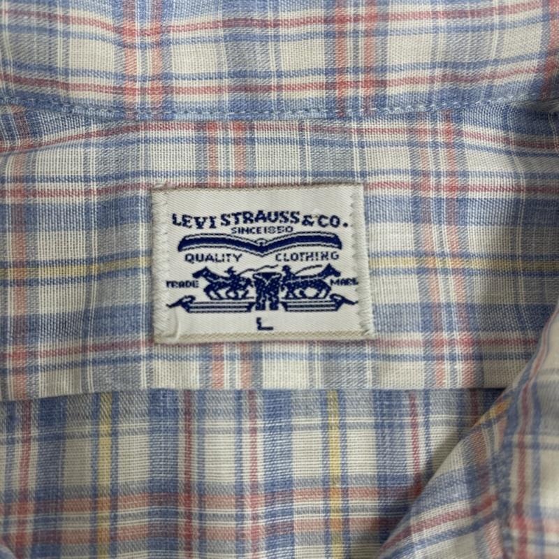 リーバイス Levi s シャツ、ブラウス 長袖 70s 80s ヴィンテージ 織りネーム チェック柄 長袖 カジュアル シャツ L マルチカラー / マルチカラー / multicolor メンズ USED 古着 中古 50165693