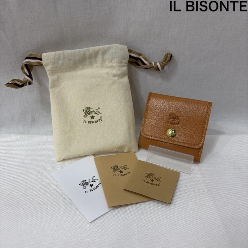 イルビゾンテ IL BISONTE 財布 コンパクト財布 コインパース スクエアレザーコインケース 54123-0-0241 45 ヤケヌメ - 無地 X ロゴ、文字 茶 / ブラウン / brown メンズ USED 古着 中古 50165698