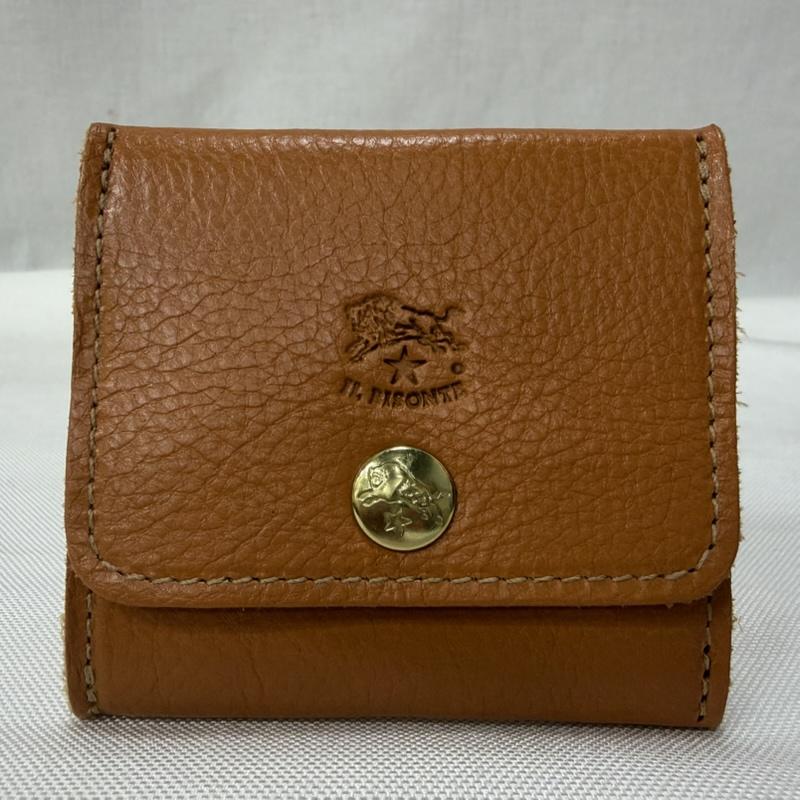 イルビゾンテ IL BISONTE 財布 コンパクト財布 コインパース スクエアレザーコインケース 54123-0-0241 45 ヤケヌメ - 無地 X ロゴ、文字 茶 / ブラウン / brown メンズ USED 古着 中古 50165698