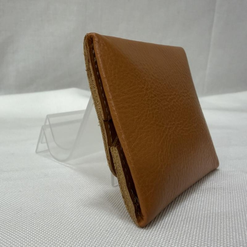 イルビゾンテ IL BISONTE 財布 コンパクト財布 コインパース スクエアレザーコインケース 54123-0-0241 45 ヤケヌメ - 無地 X ロゴ、文字 茶 / ブラウン / brown メンズ USED 古着 中古 50165698