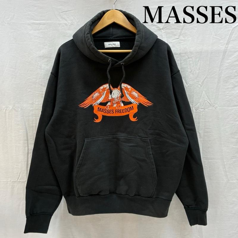 古着 USED パーカー 長袖 MASSES 24AW SWEAT HOODED FREEDOM WASH イーグル プリント プルオーバー パーカー ウォッシュ加工 S メンズ USED 古着 中古 50165703