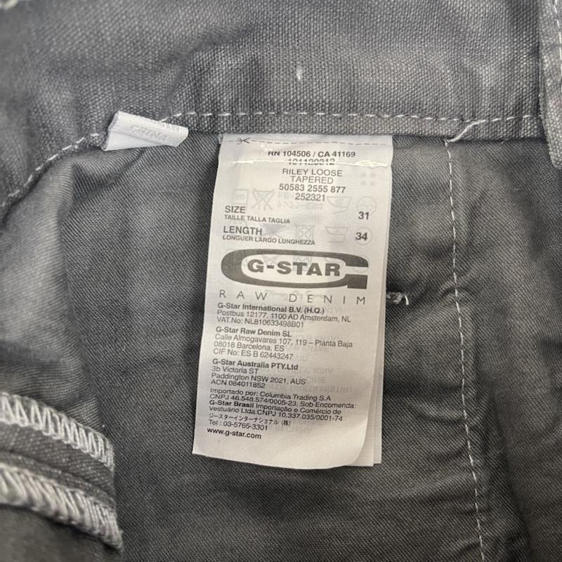 ジースターロゥ G-STAR RAW パンツ デニム、ジーンズ RILEY LOOSE TAPERED ボタンフライ 立体 デニム パンツ 50583.2555.877 31インチ ダークグレー / ダークグレー / メンズ USED 古着 中古 50165704