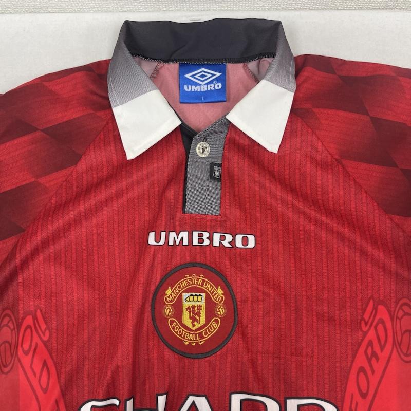 アンブロ UMBRO Tシャツ 半袖 90s SHARP マンチェスター ユナイテッドFC ヴィンテージ ユニフォーム ゲーム シャツ 赤 / レッド / red メンズ USED 古着 中古 50165710