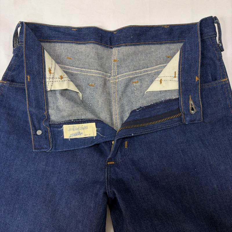 ラングラー Wrangler パンツ デニム、ジーンズ 70s USA製 ラングラー フレアデニムパンツ indigo blue TALONジップ 31×36 - 無地 インディゴ / インディゴ / Indigo メンズ USED 古着 中古 50165713