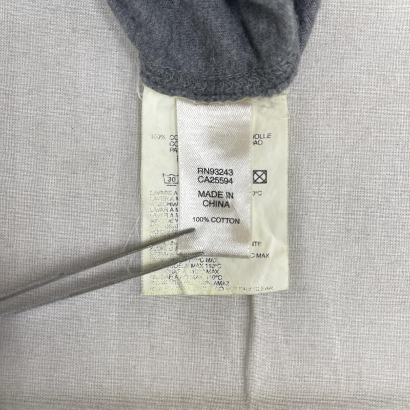 ディーゼル DIESEL Tシャツ 長袖 ロゴ刺繍 長袖 Vネック ロンT カットソー S 灰 / グレー / gray メンズ USED 古着 中古 50165726