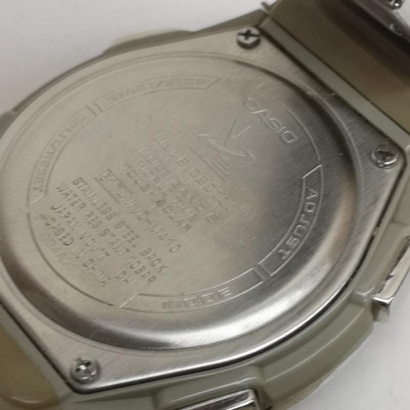 カシオ CASIO 腕時計 アナログ（クォーツ式） WAVE CEPTOR ウェーブセプター マルチバンド6 WVQ-M410 アナログ 電波 ソーラー 腕時計 - 銀 / シルバー / silver color メンズ USED 古着 中古 50165729