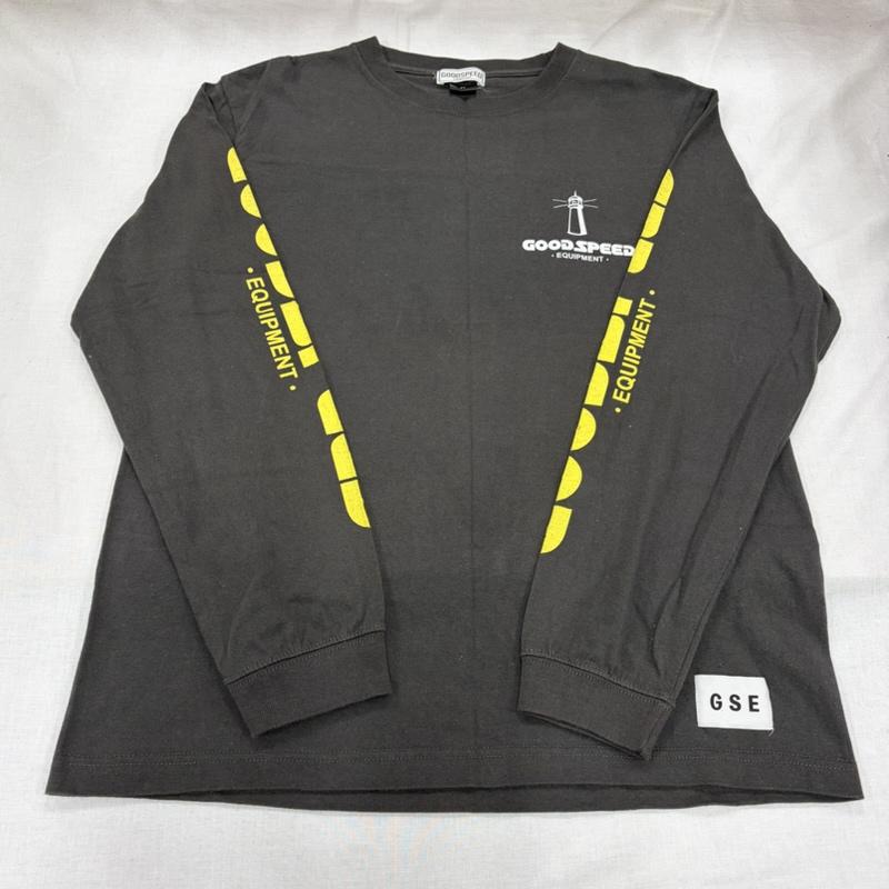グッドスピード GOOD SPEED Tシャツ 長袖 両面 ロゴ プリント 長袖 Tシャツ ロンT ストリート M ロゴ、文字 X プリント チャコールグレー / チャコールグレー / X 黄 / イエロー / yellow X 白 / ホワイト / white メンズ USED 古着 中古 50165730
