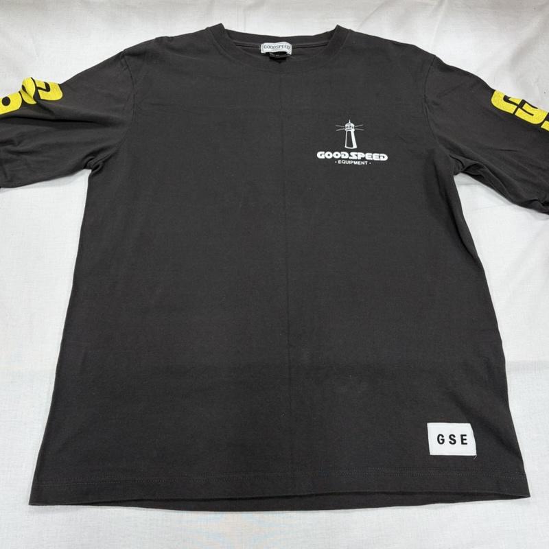 グッドスピード GOOD SPEED Tシャツ 長袖 両面 ロゴ プリント 長袖 Tシャツ ロンT ストリート M ロゴ、文字 X プリント チャコールグレー / チャコールグレー / X 黄 / イエロー / yellow X 白 / ホワイト / white メンズ USED 古着 中古 50165730