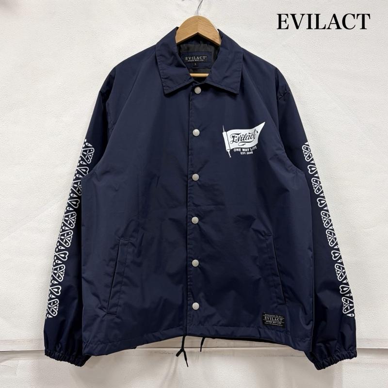古着 USED ジャケット、上着 ジャケット、ブレザー EVILACT イーブルアクト バンダナ ロゴ プリント ナイロン コーチジャケット GOODSPEED L ロゴ、文字 X プリント 紺 / ネイビー / navy X 白 / ホワイト / white X 黒 / ブラック / black メンズ USED 古着 中古 50165732