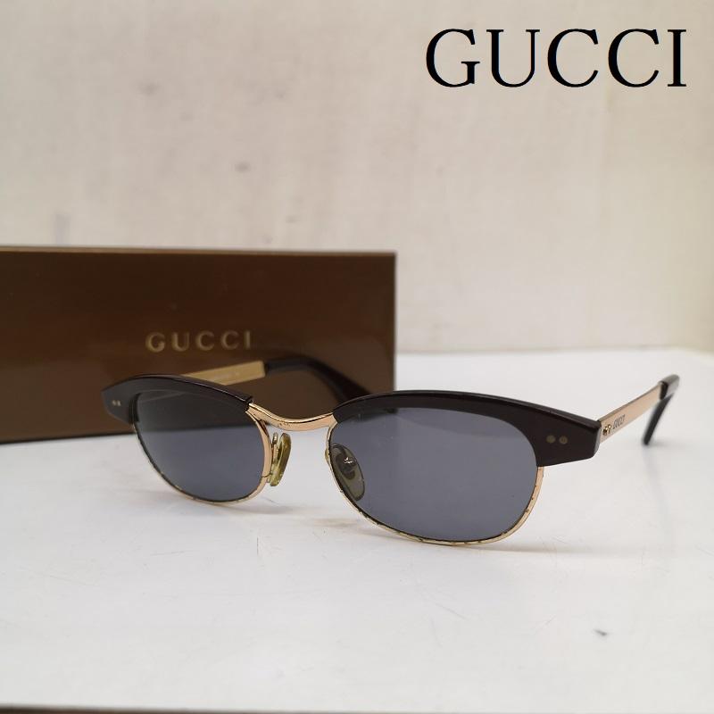 グッチ GUCCI めがね・サングラス サングラス サーモント サングラス GG1365 / S 50□19 - 茶 / ブラウン / brown X 金 / ゴールド / gold color メンズ USED 古着 中古 50165735