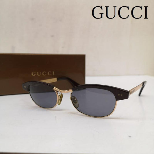 グッチ GUCCI めがね・サングラス サングラス サーモント サングラス GG1365 / S 50□19 - 茶 / ブラウン / brown X 金 / ゴールド / gold color メンズ USED 古着 中古 50165735
