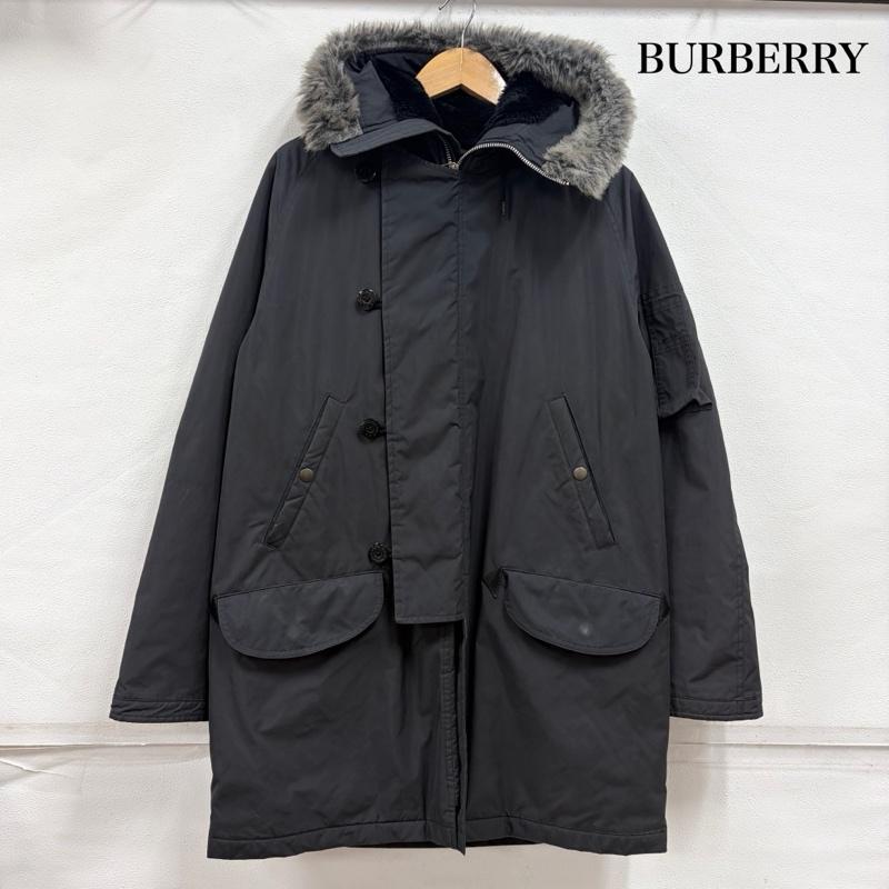 バーバリーブラックレーベル BURBERRY BLACK LABEL コート コート一般 モッズコート ミリタリー フィールドパーカー フライト ジャケット ファー N-3B ノバチェック 内側 キルティング M 無地 X チェック 黒 / ブラック / black メンズ USED 古着 中古 50165736