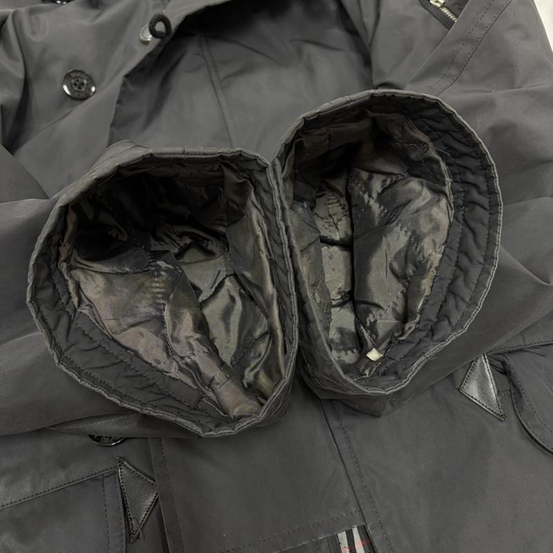 バーバリーブラックレーベル BURBERRY BLACK LABEL コート コート一般 モッズコート ミリタリー フィールドパーカー フライト ジャケット ファー N-3B ノバチェック 内側 キルティング M 無地 X チェック 黒 / ブラック / black メンズ USED 古着 中古 50165736