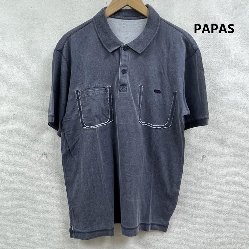 パパス PAPAS ポロシャツ 半袖 ピグメント加工 ダブルポケット 半袖 ポロシャツ d0473upl005 M 灰 / グレー / gray メンズ USED 古着 中古 50165737