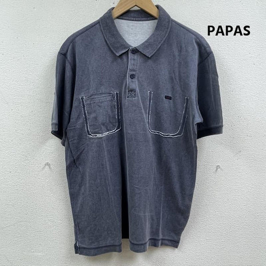 パパス PAPAS ポロシャツ 半袖 ピグメント加工 ダブルポケット 半袖 ポロシャツ d0473upl005 M 灰 / グレー / gray メンズ USED 古着 中古 50165737