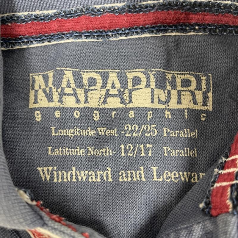 ナパビリ NAPAPIJRI ポロシャツ 半袖 鹿の子地 エンブレム パッチ刺繍 半袖 ポロシャツ トップス S 水色 / ライトブルー / メンズ USED 古着 中古 50165739