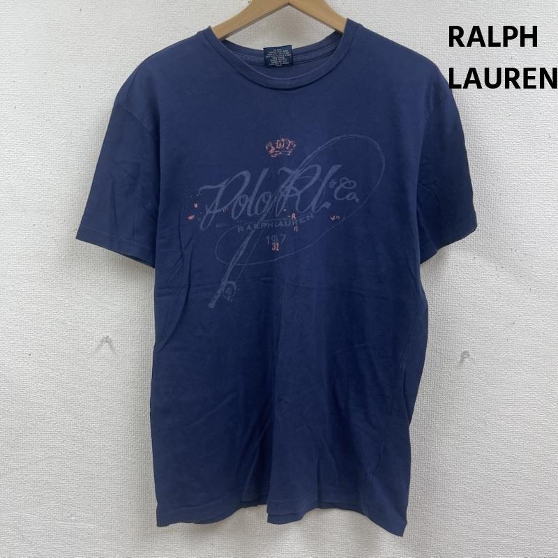 ラルフローレン RALPHLAUREN Tシャツ 半袖 Polo R.L. & Co ロゴ 染み込み プリント Tシャツ カットソー S 紺 / ネイビー / navy メンズ USED 古着 中古 50165741